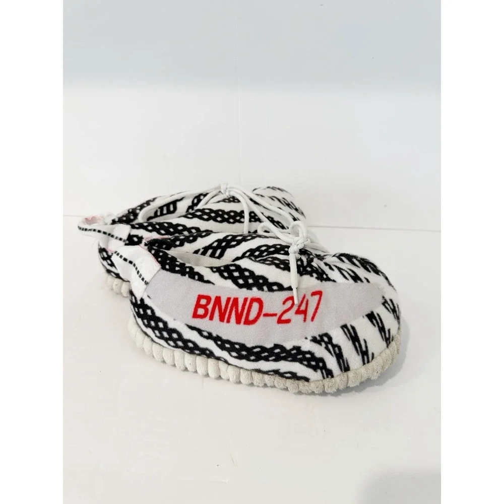 Banned Goods Mens Women's Kids Oversized Zebra Sneaker Slippers BNND-247 White